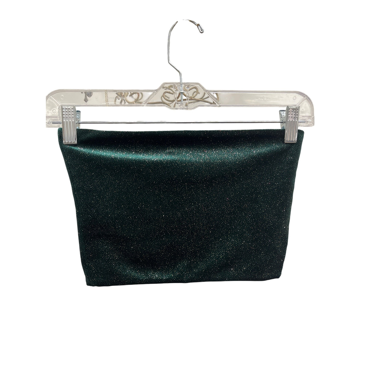 Topshop Womens Green Glitter Tube Top Size US 2 UK 6 EUR 34 Stretchy Glam Look