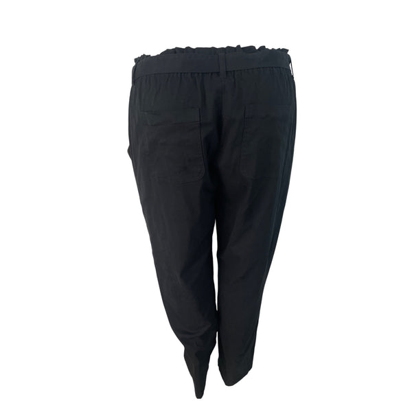 Ava & Viv High-Waist Elastic Belted Womens Black Pants Relaxed Fit Sz 1X - New