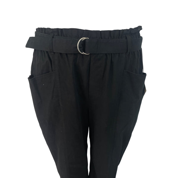 Ava & Viv High-Waist Elastic Belted Womens Black Pants Relaxed Fit Sz 1X - New