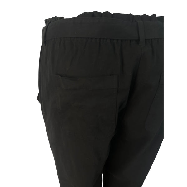 Ava & Viv High-Waist Elastic Belted Womens Black Pants Relaxed Fit Sz 1X - New
