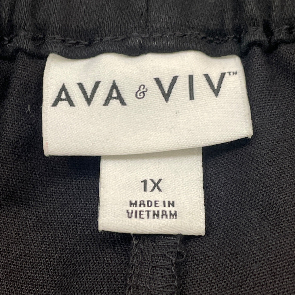 Ava & Viv High-Waist Elastic Belted Womens Black Pants Relaxed Fit Sz 1X - New
