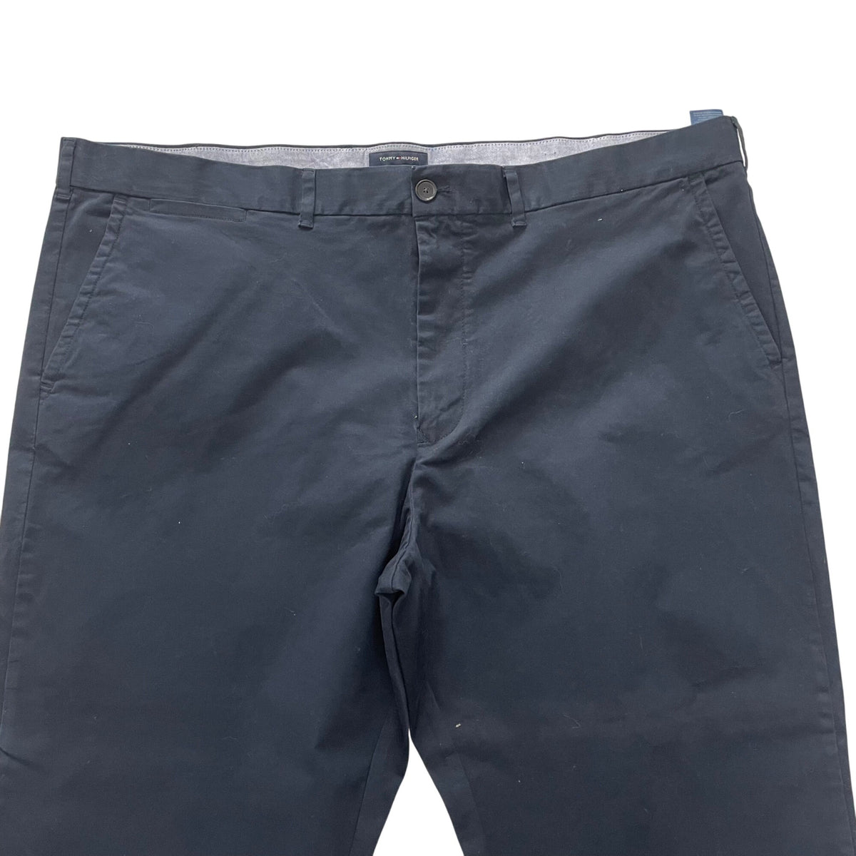 Tommy Hilfiger Mens Navy Cotton & Elastane Chino Trousers Classic FitSize 50/32