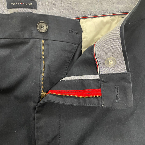 Tommy Hilfiger Mens Navy Cotton & Elastane Chino Trousers Classic FitSize 50/32