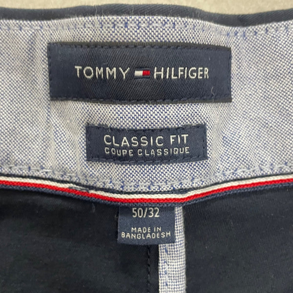 Tommy Hilfiger Mens Navy Cotton & Elastane Chino Trousers Classic FitSize 50/32