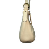 Vintage Coach Ivory White Leather Signature Embossed Tag Shoulder Bag Sz M