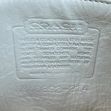 Vintage Coach Ivory White Leather Signature Embossed Tag Shoulder Bag Sz M