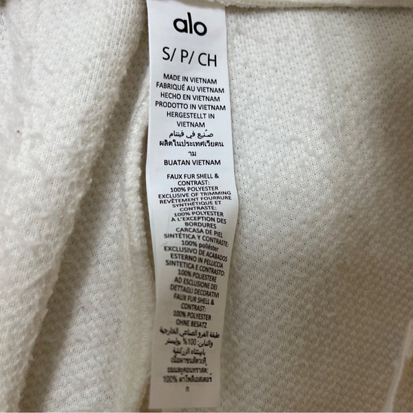 Alo Womens White Sherpa Teddy Lounging Joggers with Pockets Size S