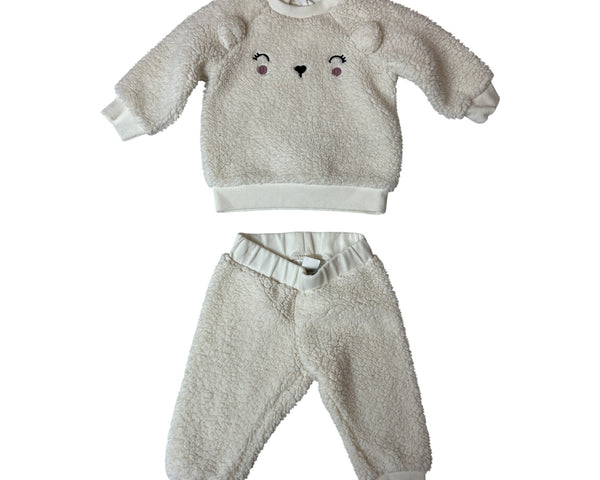 H&M Baby Bear Fleece Sweatshirt & Pants Set Size 6M