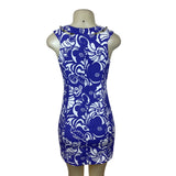 Lilly Pulitzer Purple & White Sleeveless Chain Detail Bodycon Dress Size 0