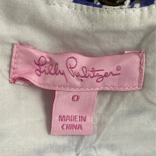 Lilly Pulitzer Purple & White Sleeveless Chain Detail Bodycon Dress Size 0
