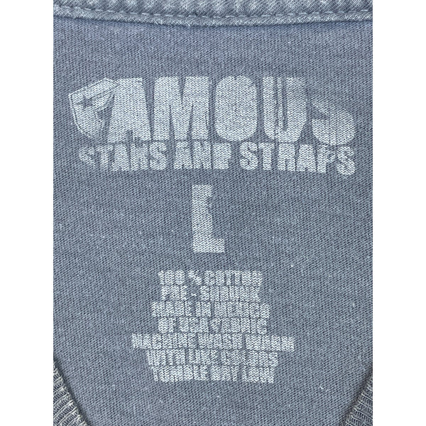 Famous Stars And Straps Mens Gray Graphic Print T-Shirt Large 100% Cotton Casual Crewneck