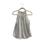 New York & Company Womens Ivory Embroidered Halter Satin Top Size M
