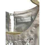 New York & Company Womens Ivory Embroidered Halter Satin Top Size M