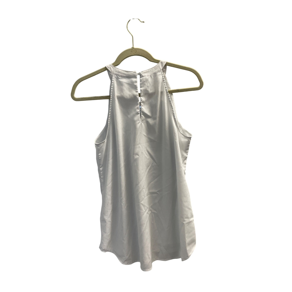 New York & Company Womens Ivory Embroidered Halter Satin Top Size M