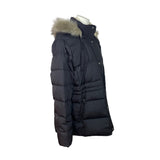 Lauren Ralph Lauren Black Puffer Coat W/Faux Fur Hood Womens Size XL