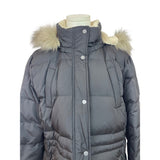 Lauren Ralph Lauren Black Puffer Coat W/Faux Fur Hood Womens Size XL