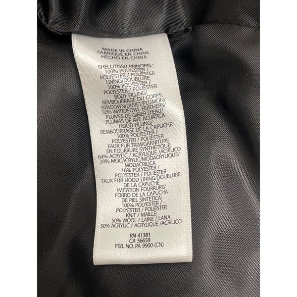 Lauren Ralph Lauren Black Puffer Coat W/Faux Fur Hood Womens Size XL