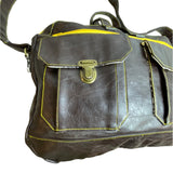 Unbranded Women's Brown Faux Leather Strapped Pilot Bag Sz L