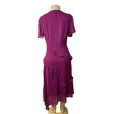Lulus Women's Magenta Short Sleeve Wrapped Dress Sz M - NWT