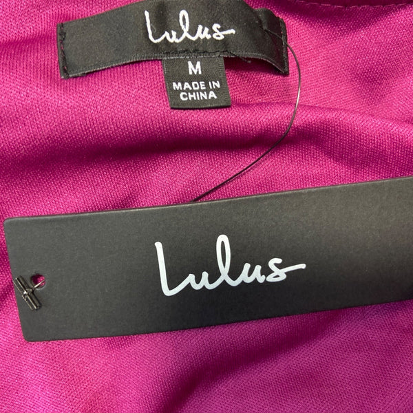 Lulus Women's Magenta Short Sleeve Wrapped Dress Sz M - NWT