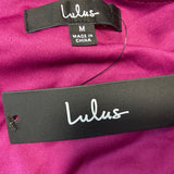 Lulus Women's Magenta Short Sleeve Wrapped Dress Sz M - NWT