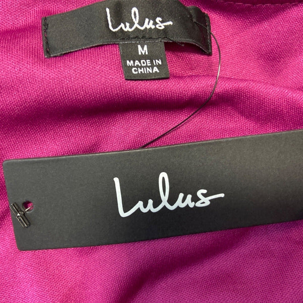 Lulus Women's Magenta Short Sleeve Wrapped Dress Sz M - NWT