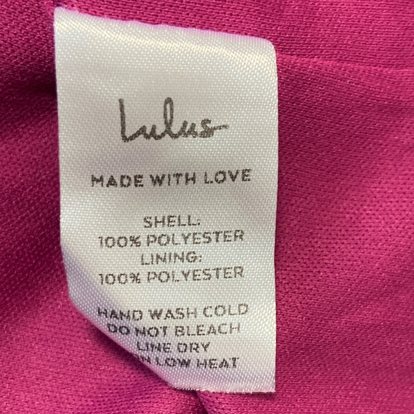 Lulus Women's Magenta Short Sleeve Wrapped Dress Sz M - NWT