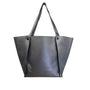 Neiman Marcus Gray Faux Leather Dual Shoulder Straps & Open Top Design Tote Bag
