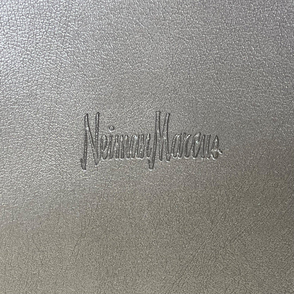Neiman Marcus Gray Faux Leather Dual Shoulder Straps & Open Top Design Tote Bag