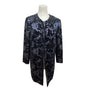 Tahari Arthur S. Levine Women's Black Open Front Jacket With Floral Pattern Size 14