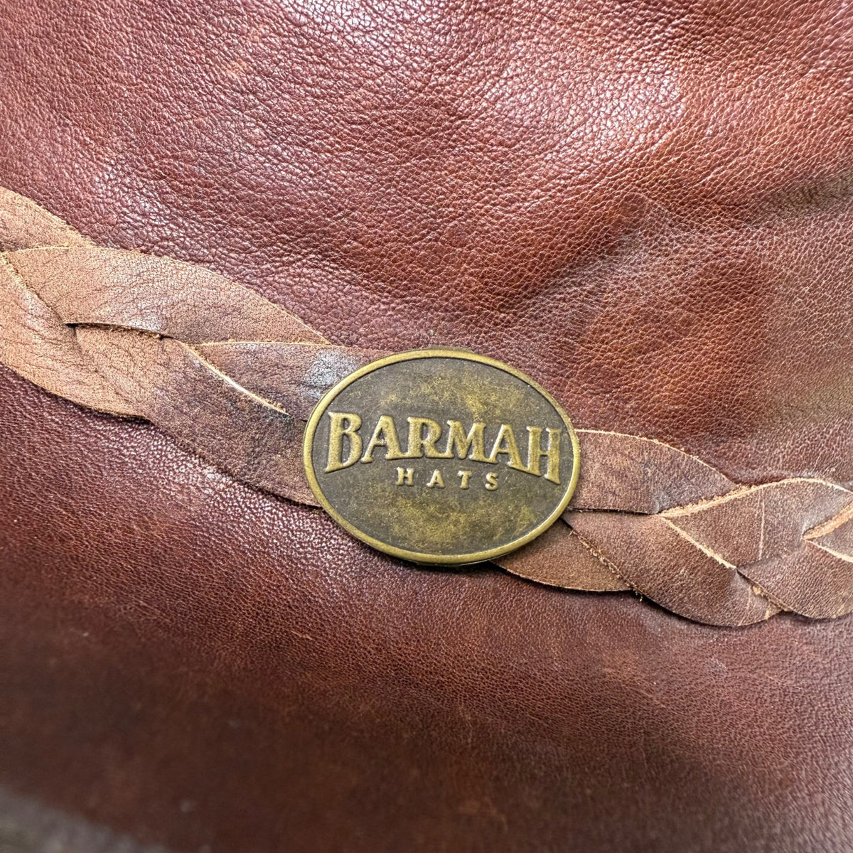 Vintage 1019 Barmah Men Brown Kangaroo Leather Waterproof Sundowner Hat Size M
