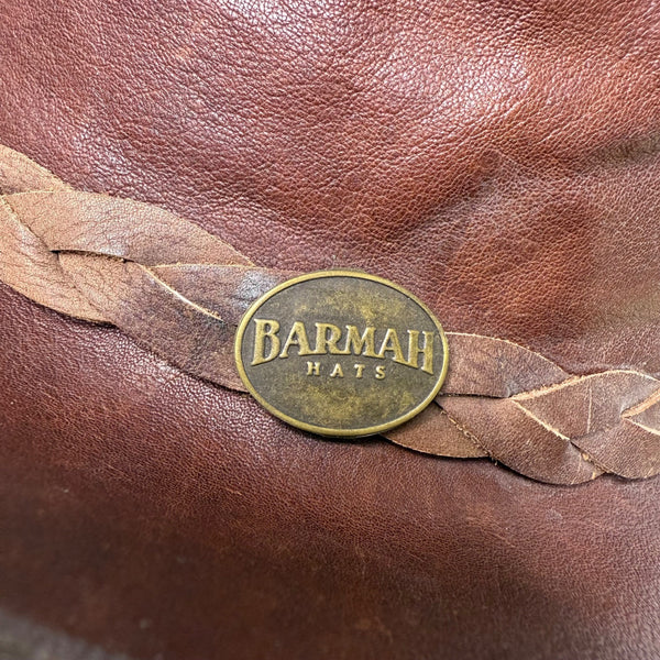 Vintage 1019 Barmah Men Brown Kangaroo Leather Waterproof Sundowner Hat Size M