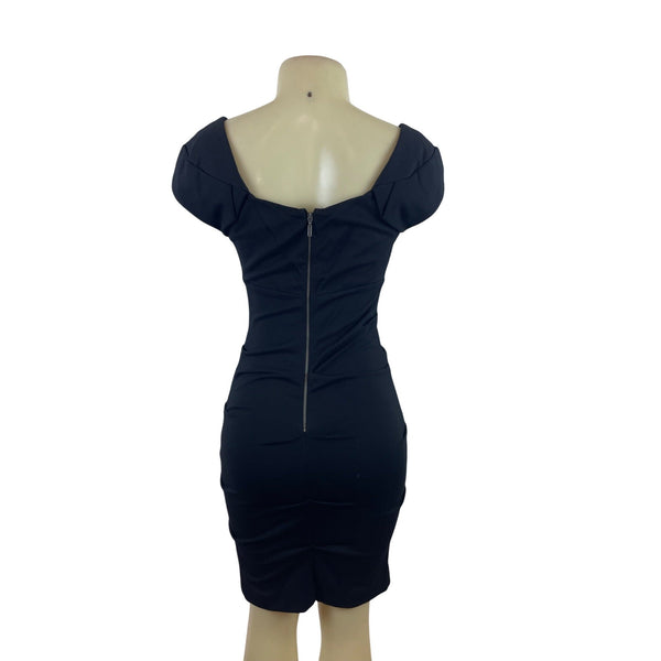 Nicole Miller Studio Black Off-Shoulder Fitted Dress Size 2