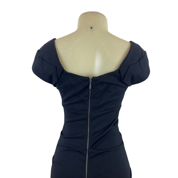 Nicole Miller Studio Black Off-Shoulder Fitted Dress Size 2