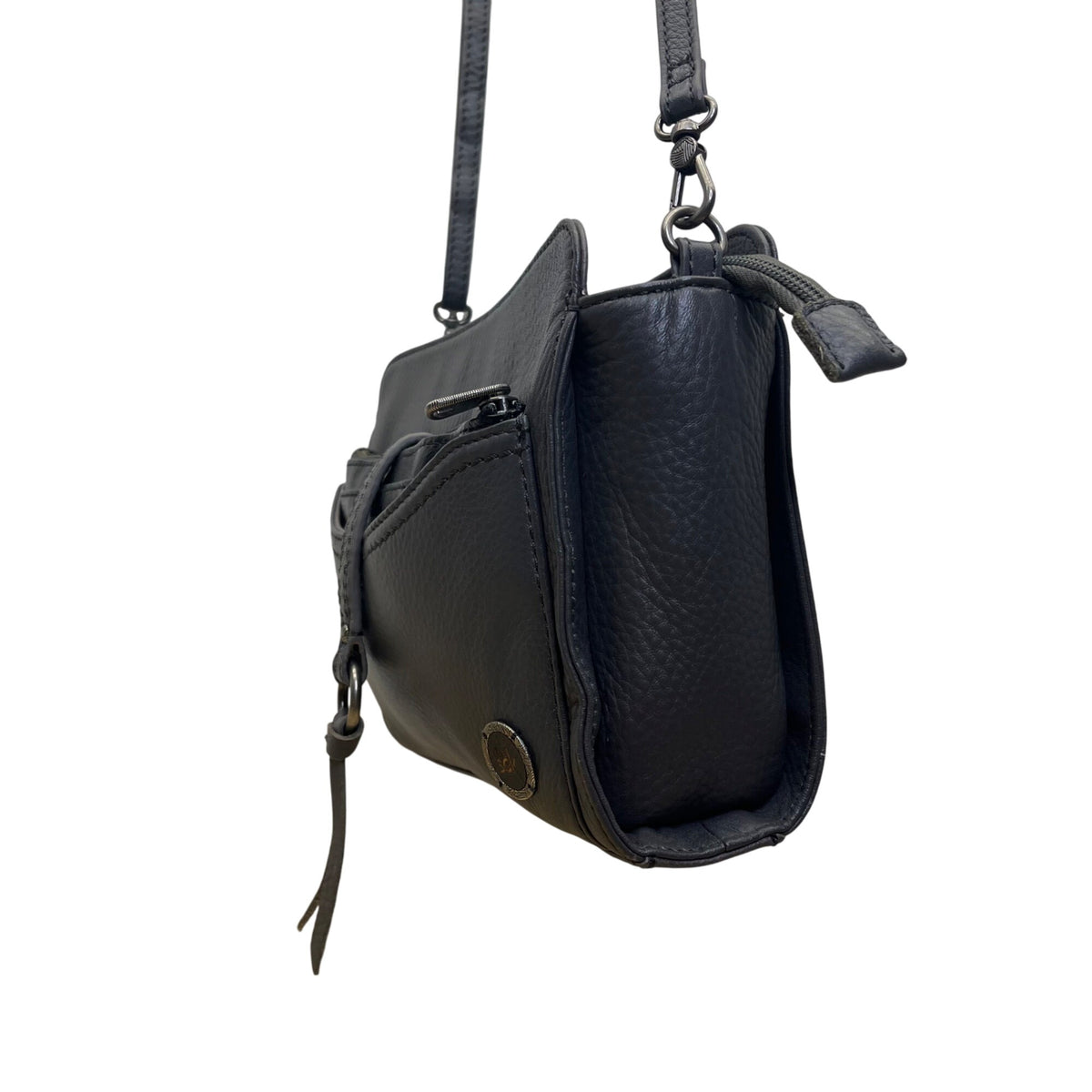 The Sak Women’s Grey & Black Leather With Power Bank & Wallet Set Crossbody Bag