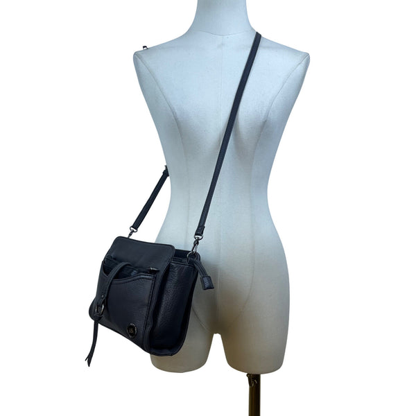 The Sak Women’s Grey & Black Leather With Power Bank & Wallet Set Crossbody Bag