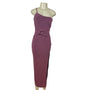 Lulus Women’s One-Shoulder Maxi Dress Side Slit Sparkly Pink Size M - New