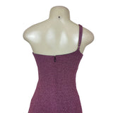 Lulus Women’s One-Shoulder Maxi Dress Side Slit Sparkly Pink Size M - New