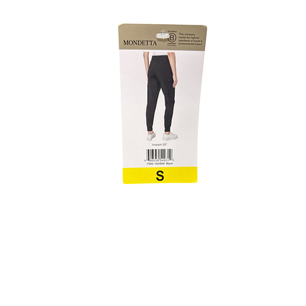 Mondetta Womens Black Polyester Blend Performance Jogger Pants S Pockets & Elastic Waist