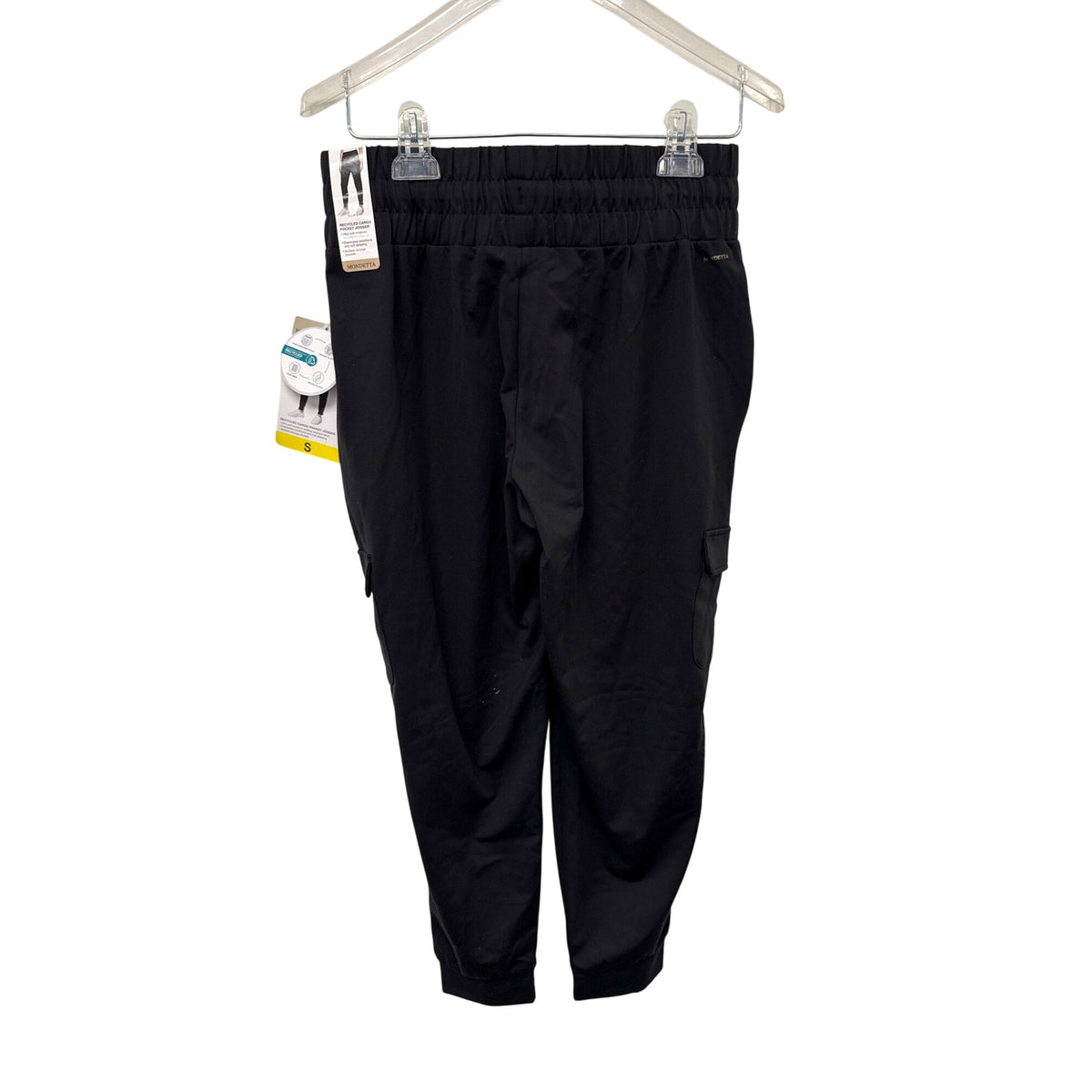 Mondetta Womens Black Polyester Blend Performance Jogger Pants S Pockets & Elastic Waist