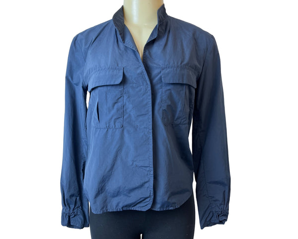 Emporio Women's Navy Blue Long Sleeve Button Down Shirt Sz 40