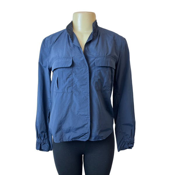 Emporio  Women's Navy Blue Long Sleeve Button Down Shirt Sz 40