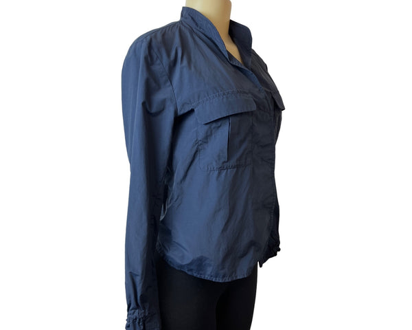 Emporio Women's Navy Blue Long Sleeve Button Down Shirt Sz 40