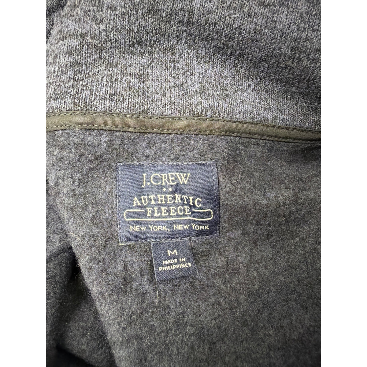 J.Crew Mens Navy Fleece Quarter-Zip Pullover Size M Warm Soft Casual Sweatshirt