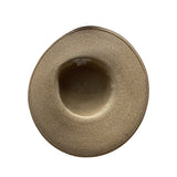 Cappelli Brown Wide Brim Straw Hat With Leaf Accent & Ribbon Band