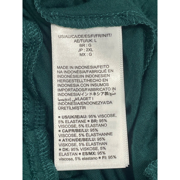 Essentials Women’s Sleeveless Teal Green Jumpsuit W/ Tie Waist Sz L - New