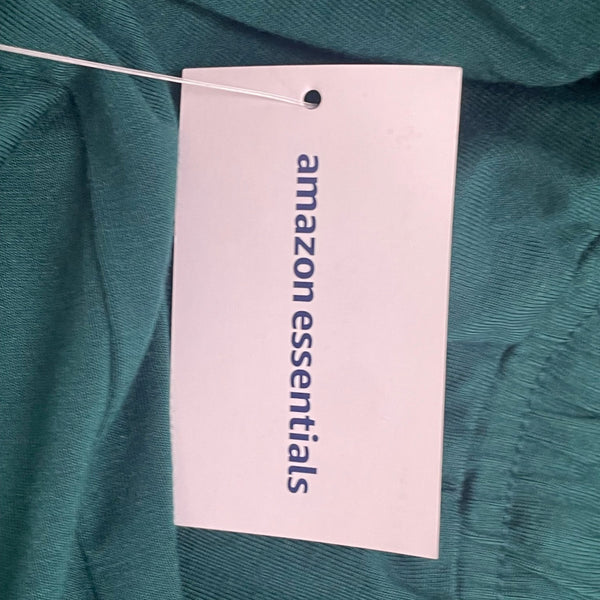 Essentials Women’s Sleeveless Teal Green Jumpsuit W/ Tie Waist Sz L - New