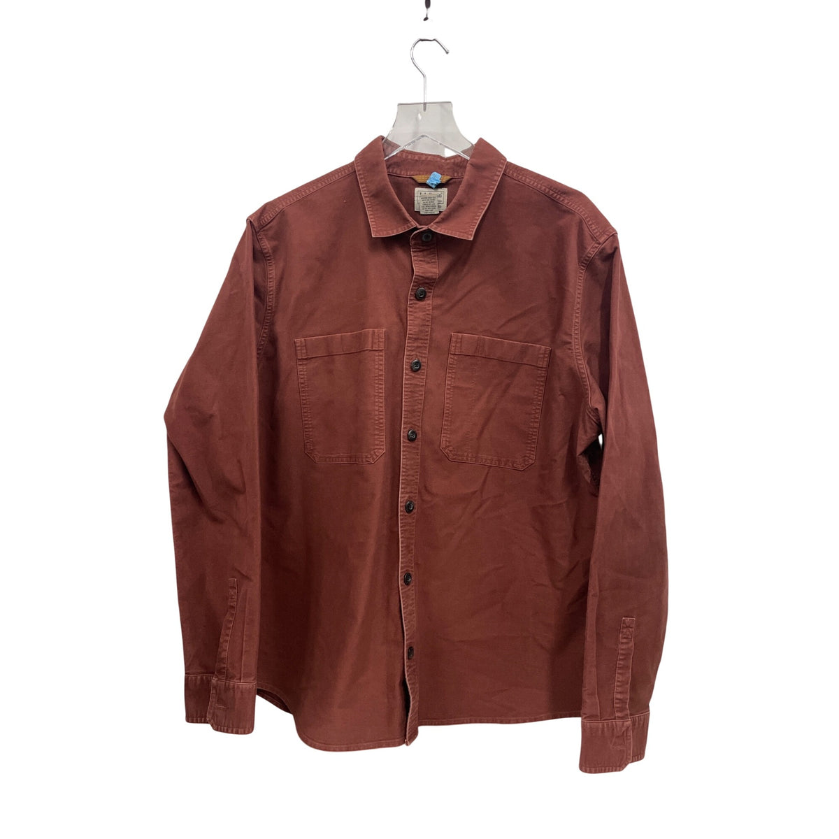 L.L.Bean Mens Rust Cotton & Spandex Slightly Fitted Button-Up Long-Sleeve Shirt XL Reg