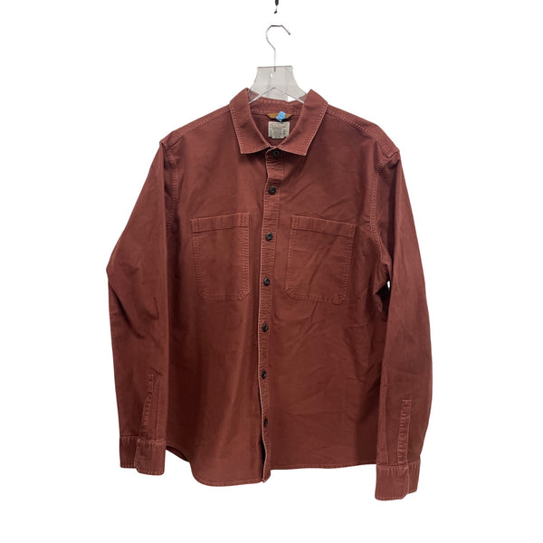 L.L.Bean Mens Rust Cotton & Spandex Slightly Fitted Button-Up Long-Sleeve Shirt XL Reg