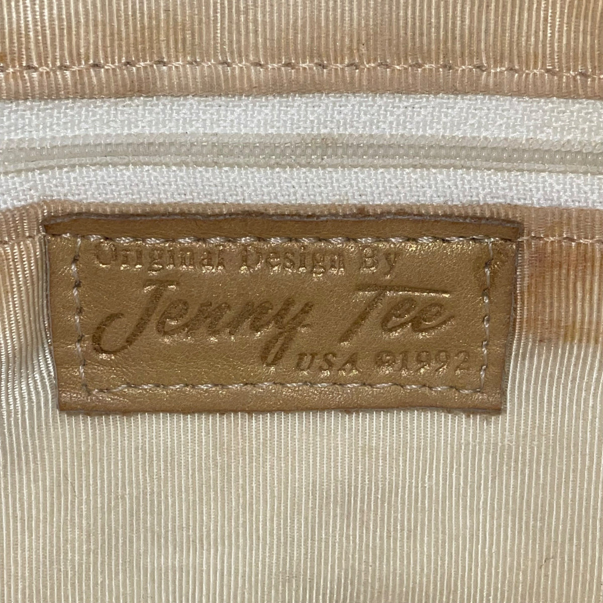 Vintage Jenny Tee Women’s Gold & Brown Metallic Textured USA-Made Shoulder Bag